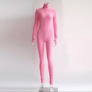 Rib Collar Jumpsuit
